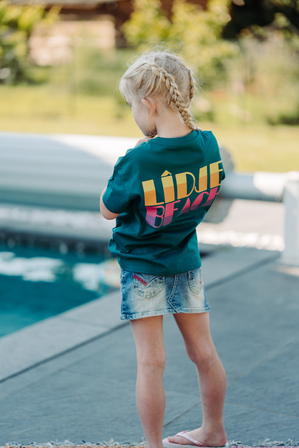 T-shirt enfant 100% coton biologique - Vert paon