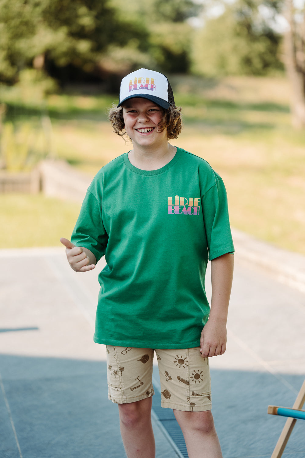 T-shirt enfant 90% coton biologique 10% coton recyclé - Vert champ