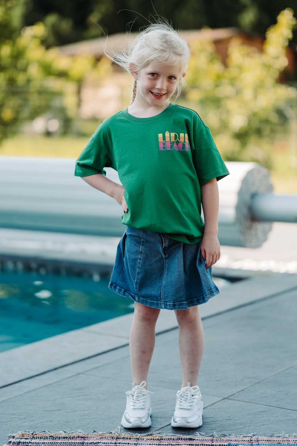 T-shirt enfant 90% coton biologique 10% coton recyclé - Vert champ