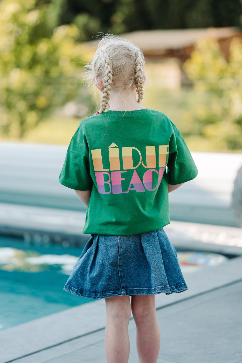 T-shirt enfant 90% coton biologique 10% coton recyclé - Vert champ