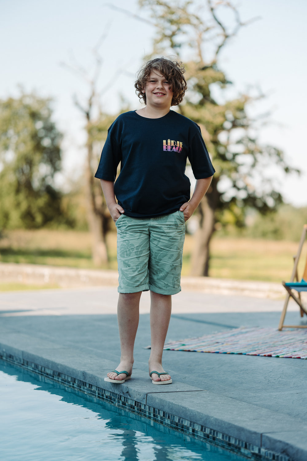 T-shirt enfant 90% coton biologique 10% coton recyclé - Bleu navy