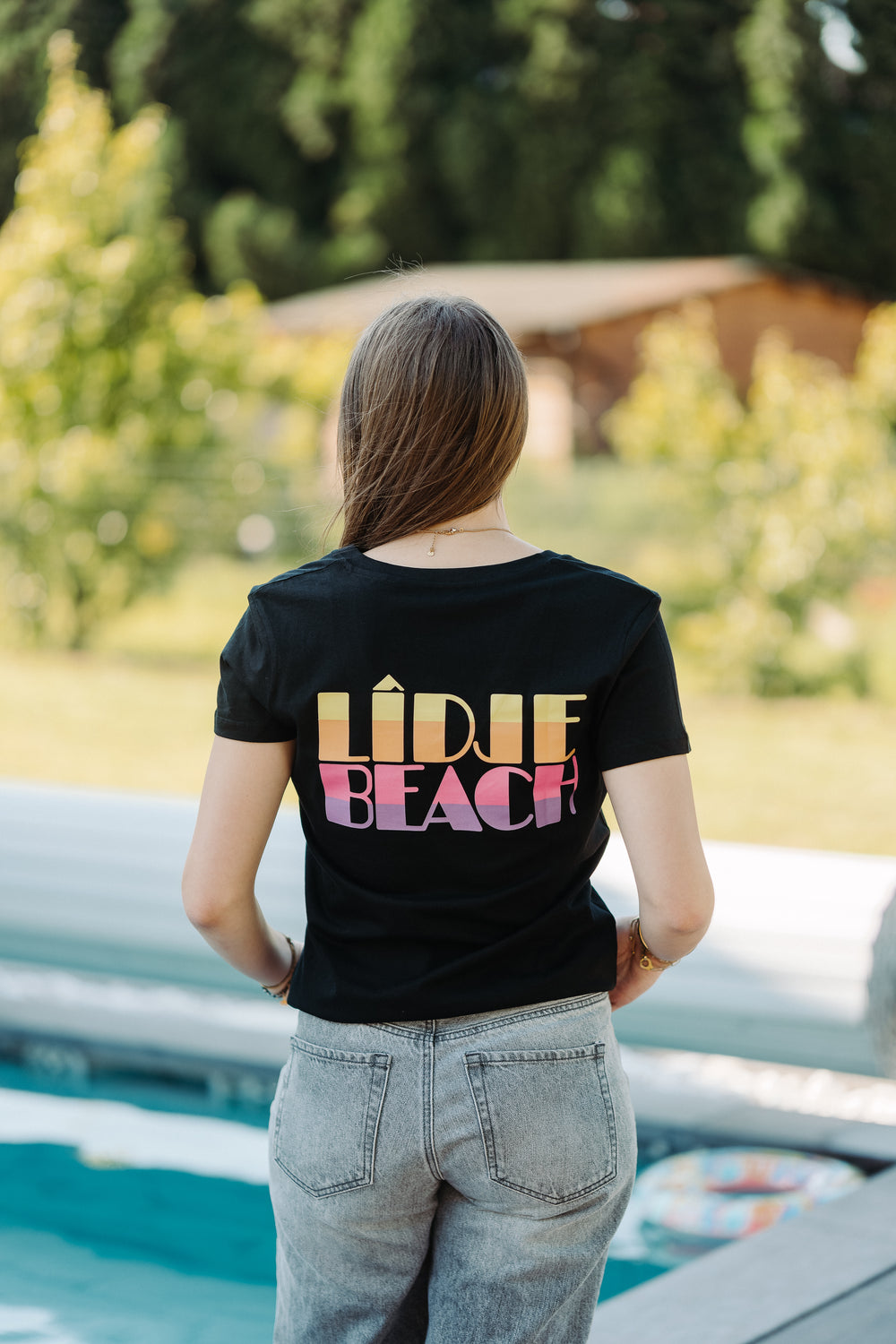 T-shirt col en V - 100% Coton bio - Noir